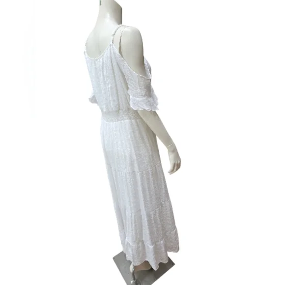 Fabulous White Cold-Shoulder Maxi Dress - Picture 3 of 8